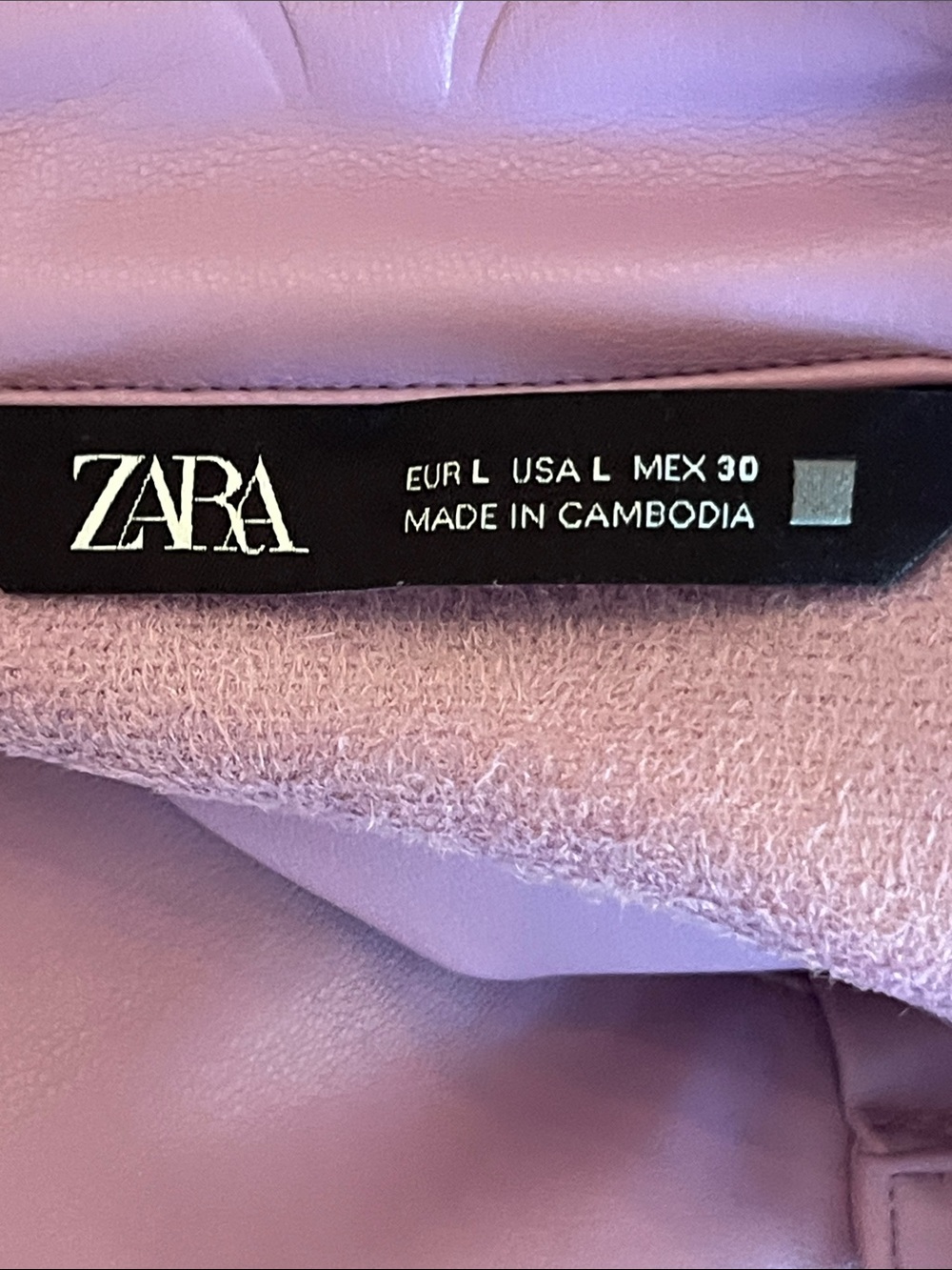 Zara Faux Leather Lilac Puff Sleeve Mauve Mini Dress - Picture 6 of 8